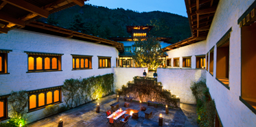 Courtyard of COMO Uma Paro, Paro, Bhutan