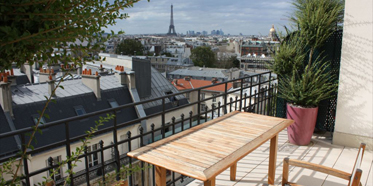 Terrace View from Hotel Le Littre in Paris