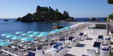 Beach Club Dining at La Plage Resort, Taormina, Messina, Italy