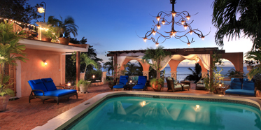 Pool Deck and Arches at Twilight at Little Arches Boutique Hotel, Christ Church, Barbados