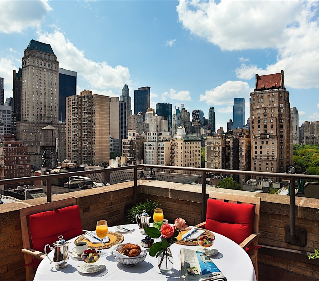 Penthouse Balcony Breakfast at Hotel Plaza Athenee New York