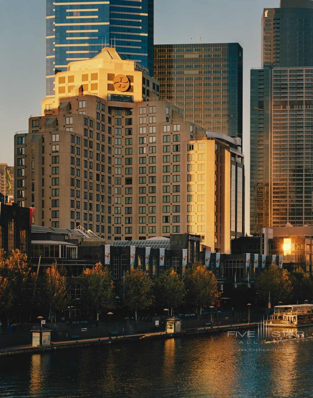 Exterior Of The Langham Hotel Melbourne From The Nearby River.