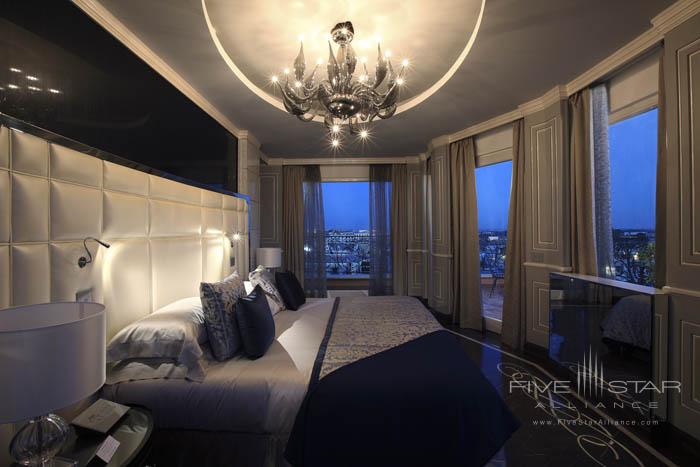 Regina Hotel Baglioni Roman Penthouse Master Bedroom at night