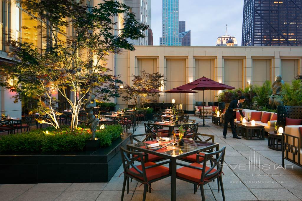 Terrace Views at Dusk at The Peninsula Chicago, IL