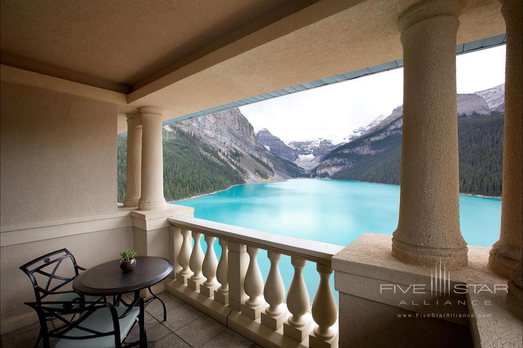 Glacier Suite balcony at Fairmont Chateau Lake Louise