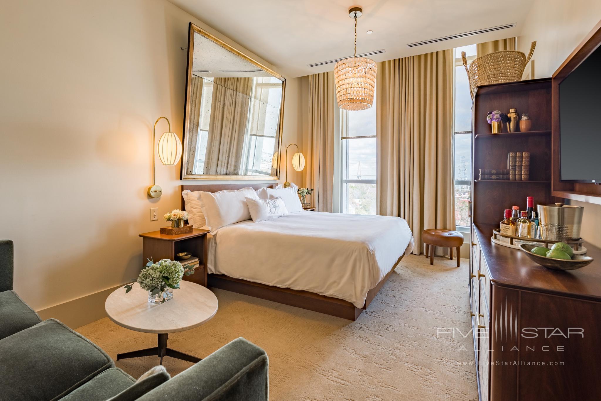 Grand King guestroom at The Dewberry Charleston