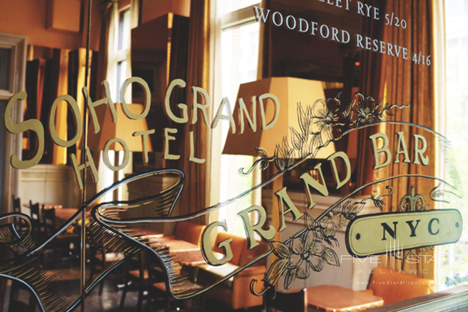 The Soho Grand Hotel Grand Bar Lounge Window